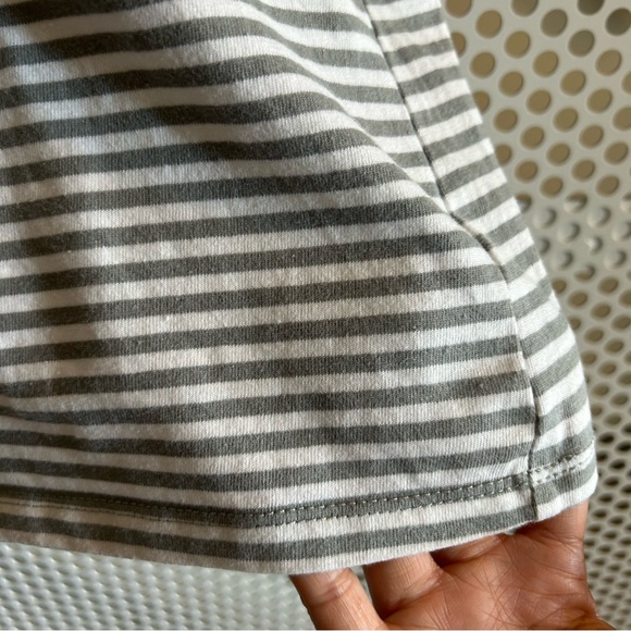 Ella Moss The Perfect Tee Striped Short Sleeve Size Medium in White/Green - Picture 7 of 7